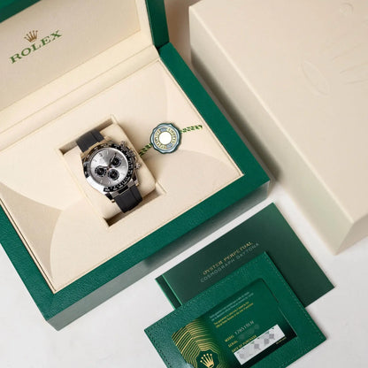 Rolex Daytona 40 White Gold Steel Grey Index Dial Black Sub-Dials Oysterflex