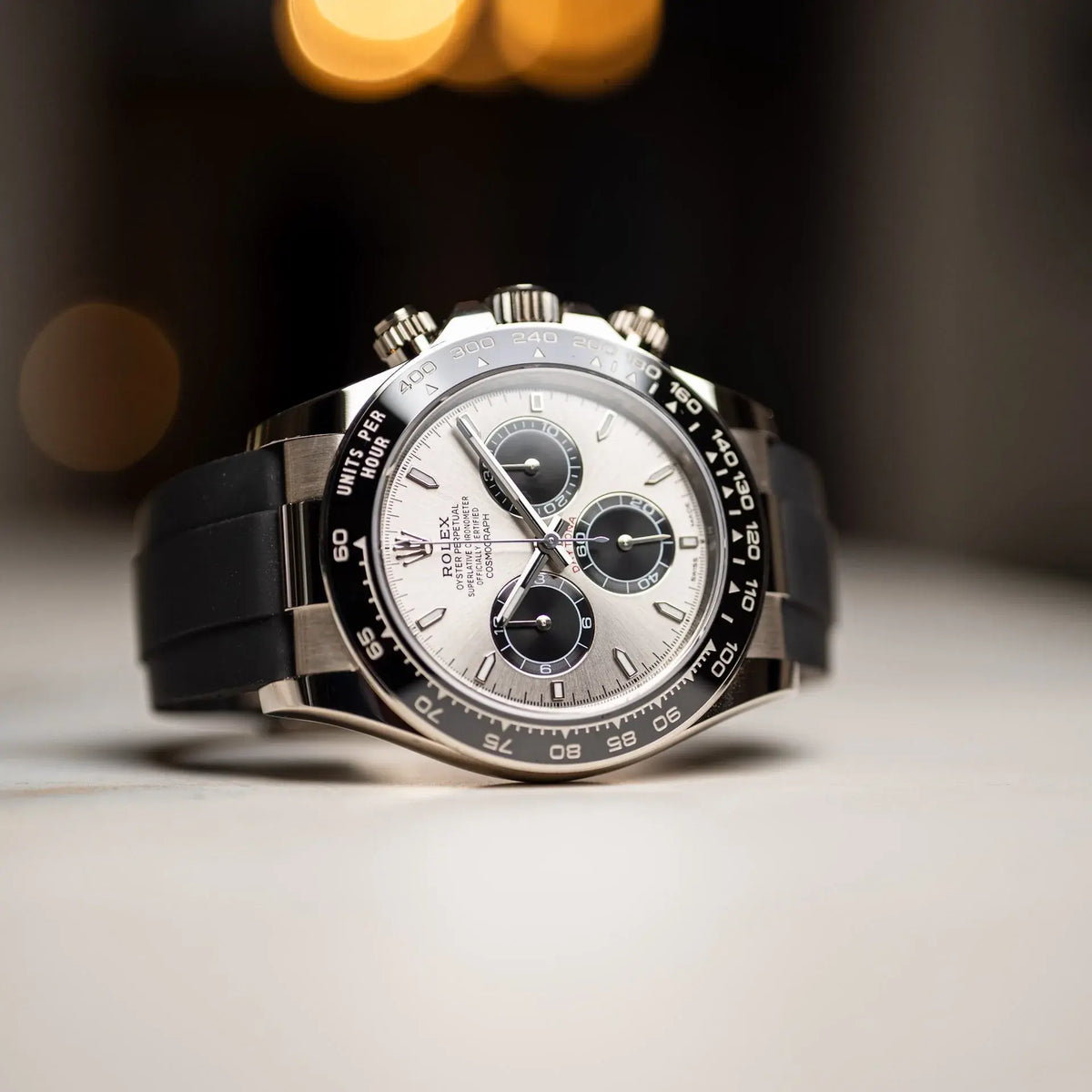 Rolex Daytona 40 White Gold Steel Grey Index Dial Black Sub-Dials Oysterflex