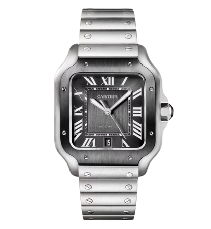 Cartier Santos De Large Automatic Grey Dial Men's Watch Santos