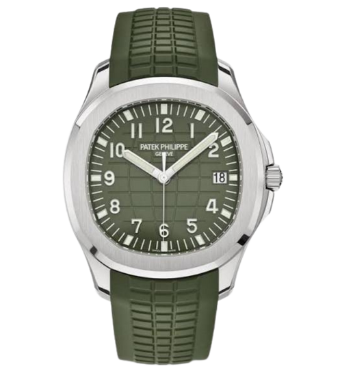 Patek Philippe Aquanaut - White Gold - Khaki Green Embossed Dial