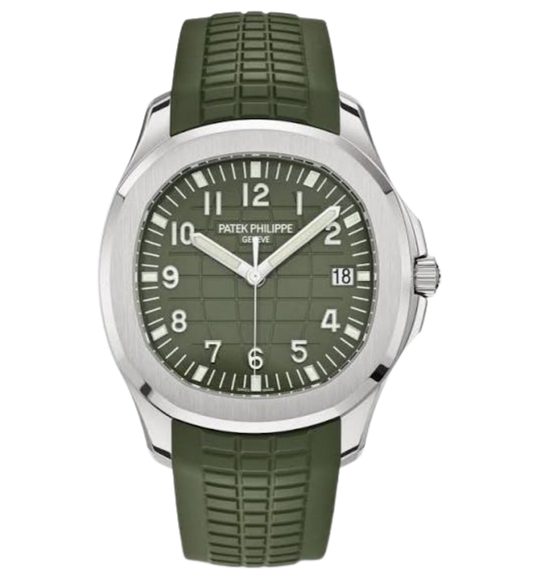 Patek Philippe Aquanaut - White Gold - Khaki Green Embossed Dial