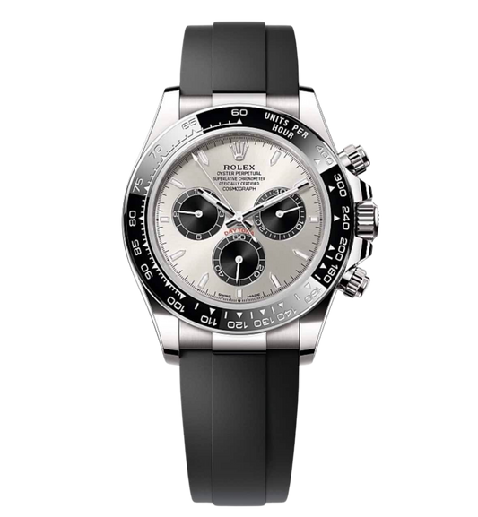 Rolex Daytona 40 White Gold Steel Grey Index Dial Black Sub-Dials Oysterflex