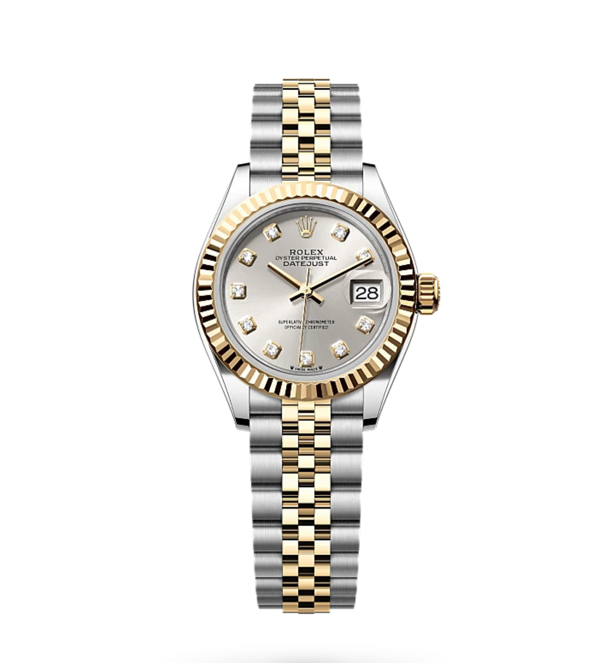 Rolex Lady-Datejust Oyster, 28 mm, acier Oystersteel et or jaune