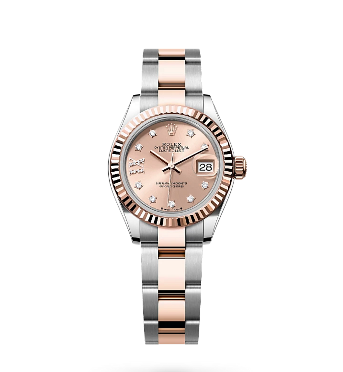Rolex Lady-Datejust Oyster 28 mm, acier Oystersteel et or Everose