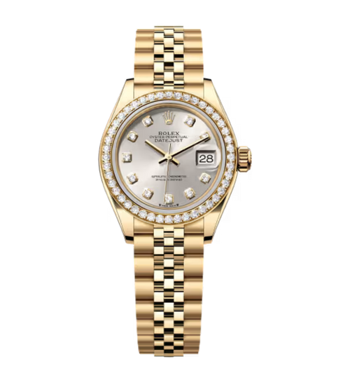 Lady-Datejust Oyster, 28 mm, or jaune et diamants