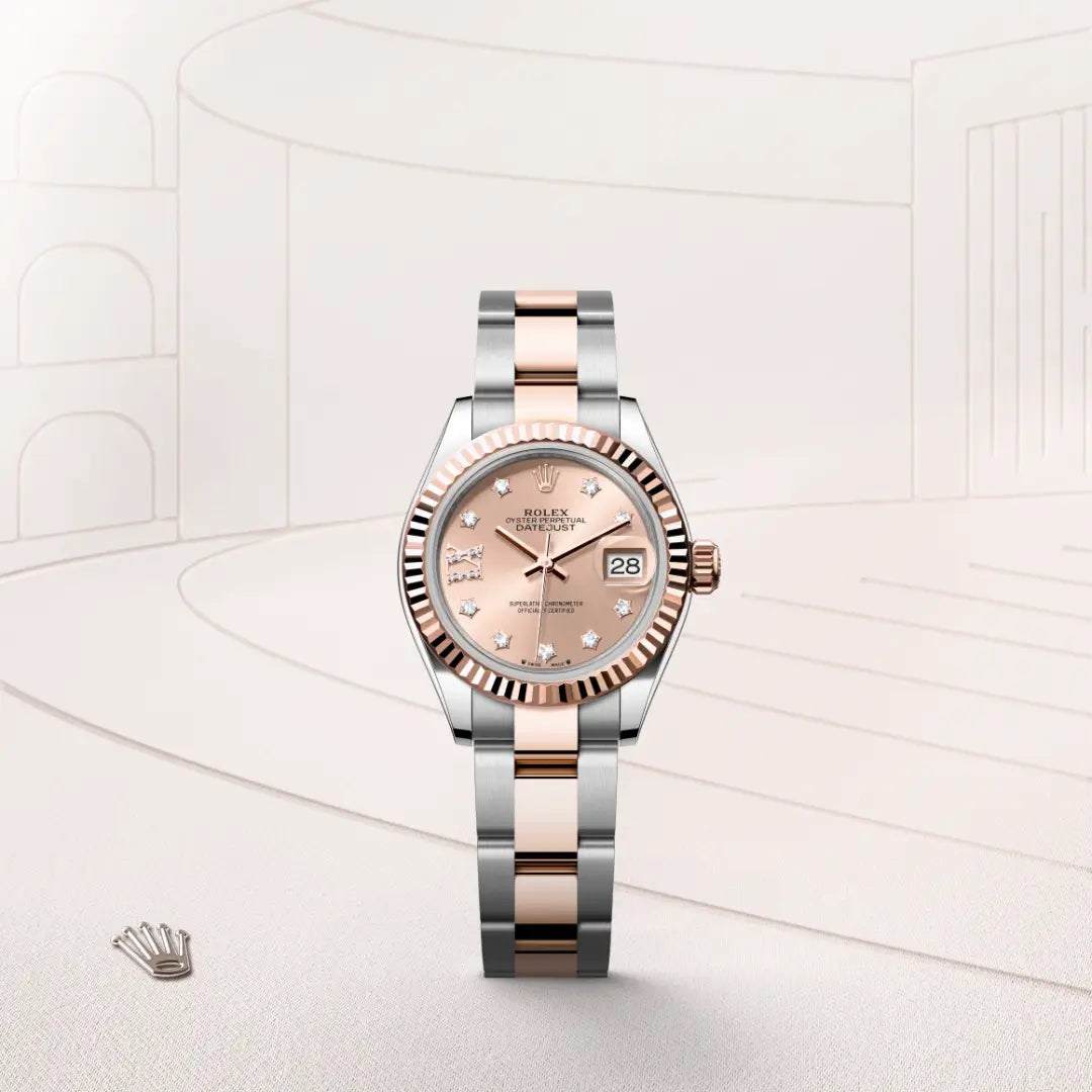 Rolex Lady-Datejust Oyster 28 mm, acier Oystersteel et or Everose
