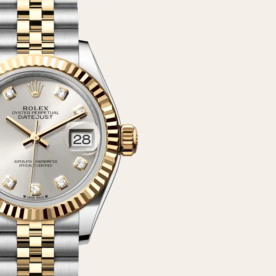 Rolex Lady-Datejust Oyster, 28 mm, acier Oystersteel et or jaune