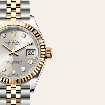 Rolex Lady-Datejust Oyster, 28 mm, acier Oystersteel et or jaune